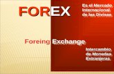 FOREX Es el Mercado Internacional de las Divisas Foreing Exchange Intercambio de Monedas Extranjeras.