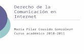 Derecho de la Comunicación en Internet María Pilar Cousido González© Curso académico 2010-2011.