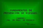 FUNDAMENTOS DE PREVENCIÓN DE RIESGOS. CARRERA: ING. EN PREV. DE RIESGOS. Profesor : Enzo Carvajal N.