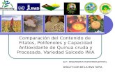 E.P: INGENIERIA AGROINDUSTRIAL DHALY FLOR DE LA RIVA TAPIA Comparación del Contenido de Fitatos, Polifenoles y Capacidad Antioxidante de Quinua cruda y.
