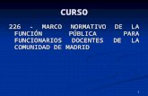 1 CURSO 226 - MARCO NORMATIVO DE LA FUNCIÓN PÚBLICA PARA FUNCIONARIOS DOCENTES DE LA COMUNIDAD DE MADRID.
