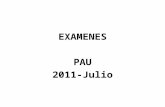 EXAMENES PAU 2011-Julio. PAU 2011 EJERCICIO1General OPCIÓN A Dibuja una parábola (solo una de las dos soluciones posibles) conociendo un punto P de la.