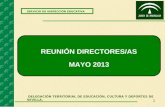 1 SERVICIO DE INSPECCIÓN EDUCATIVA REUNIÓN DIRECTORES/AS MAYO 2013 DELEGACIÓN TERRITORIAL DE EDUCACIÓN, CULTURA Y DEPORTES DE SEVILLA.