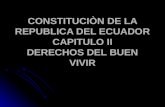 CONSTITUCIÒN DE LA REPUBLICA DEL ECUADOR CAPITULO II DERECHOS DEL BUEN VIVIR