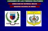 COMANDO DE LAS FUERZAS MILITARES DIRECCION DE MATERIAL BELICO REGISTRO NACIONAL DE ARMAS.