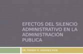 EFECTOS DEL SILENCIO ADMINISTRATIVO EN LA ADMINISTRACIÓN PUBLICA DR: FREDDY R. VASQUEZ RIOS.