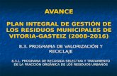 AVANCE PLAN INTEGRAL DE GESTIÓN DE LOS RESIDUOS MUNICIPALES DE VITORIA-GASTEIZ (2008-2016) 8.3. PROGRAMA DE VALORIZACIÓN Y RECICLAJE 8.3.1. PROGRAMA DE.