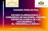 Comisión Visión de País ESTADO PLURINACIONAL Y COMUNIDAD DE NACIONES: VISIONES DISTINTAS ACERCA DE LAS AUTONOMÍAS Y EL DESARROLLO RURAL 1.