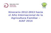Itinerario 2012-2013 hacia el Año Internacional de la Agricultura Familiar – AIAF 2014.