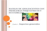 M ANEJO DE ADOLESCENTES CON PROBLEMAS PSIQUIÁTRICOS Y SUS FAMILIAS Charla 1: Aspectos generales.