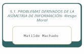 5.1. PROBLEMAS DERIVADOS DE LA ASÍMETRIA DE INFORMACIÓN- Riesgo Moral Matilde Machado.