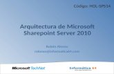 Código: HOL-SPS14. Introducción a Sharepoint Server 2010 Sharepoint Foundation Sharepoint Server 2010 Arquitectura de Sharepoint Server 2010 Escenarios.