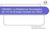 CEIDEN: La Plataforma Tecnológica de I+D de Energía Nuclear de Fisión Pío Carmena Secretario General.