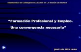 José Luis Mira Lema Formación Profesional y Empleo. Una convergencia necesaria ENCUENTRO DE CONSEJOS ESCOLARES EN LA REGIÓN DE MURCIA.