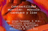 Contractilidad muscular: músculo cardiaco y liso Dra. Aileen Fernández R. M.Sc. Profesora catedrática Departamento de Fisiología Escuela de Medicina Universidad.