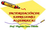 FACTORIZACIÓN DE EXPRESIONES ALGEBRAICAS Prof. Virginia Casas Dávila.