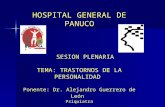 HOSPITAL GENERAL DE PANUCO SESION PLENARIA TEMA: TRASTORNOS DE LA PERSONALIDAD Ponente: Dr. Alejandro Guerrero de León Psiquiatra.