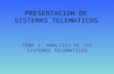 PRESENTACION DE SISTEMAS TELEMATICOS TEMA 1- ANALISIS DE LOS SISTEMAS TELEMATICOS.