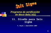1 Programa de certificación de Black Belts ASQ 11. Diseño para Seis Sigma P. Reyes / Septiembre 2007.