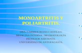 MONOARTRITIS Y POLIARTRITIS. DRA. CARMEN ROJAS CASTILLO. MEDICINA INTERNA - REUMATOLOGA PROFESOR ASISTENTE. UNIVERSIDAD DE ANTOFAGASTA