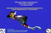 Taller sobre Seguros Agropecuarios El Zamorano, Honduras 4 y 5 de junio 2007 Patricia Ramírez Comité Regional de Recursos Hidráulicos (CRRH) Sistema de.