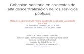Cohesión sanitaria en contextos de alta descentralización de los servicios públicos Mesa 3: Gobierno multi-nivel y desarrollo local para la cohesión territorial.