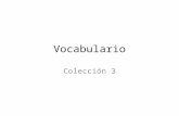 Vocabulario Colección 3. alcanzar To reach apoderarse Hacerse dueño de una persona o cosa To seize, to take.