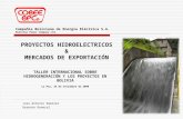 Compañía Boliviana de Energía Eléctrica S.A. Bolivian Power Company Ltd. Jose Antonio Ramírez Gerente General PROYECTOS HIDROELECTRICOS & MERCADOS DE EXPORTACIÓN.