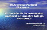 1 El desafío de la conversión pastoral en nuestra Iglesia Particular El desafío de la conversión pastoral en nuestra Iglesia Particular + Miguel Irizar.