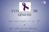 VIOLENCIA DE GÉNERO Ana Lucas Espín, nº 11. 2º A IES Alto de los Molinos (Albacete)