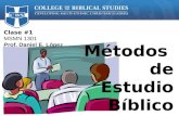 Clase #1 MSMN 1301 Prof. Daniel E. López Métodos de Estudio Bíblico.