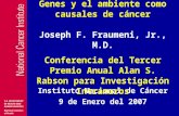 Genes y el ambiente como causales de cáncer Joseph F. Fraumeni, Jr., M.D. Instituto Nacional de Cáncer 9 de Enero del 2007 Conferencia del Tercer Premio.