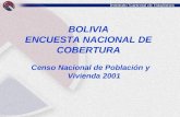 BOLIVIA ENCUESTA NACIONAL DE COBERTURA Censo Nacional de Población y Vivienda 2001.