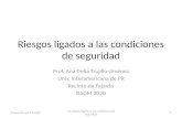Riesgos ligados a las condiciones de seguridad Prof. Ana Delia Trujillo-Jiménez Univ. Interamericana de PR Recinto de Fajardo BADM 3020 Preparado por A.