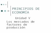 PRINCIPIOS DE ECONOMÍA Unidad V Los mercados de factores de producción.