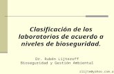 Clasificación de los laboratorios de acuerdo a niveles de bioseguridad. Dr. Rubén Lijteroff Bioseguridad y Gestión Ambiental rlijte@yahoo.com.ar.