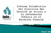 Informe Estadístico del Ejercicio del Derecho de Acceso a la Información Pública en el Distrito Federal 2006 - 2012 Febrero 2013.