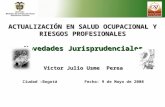 ACTUALIZACIÓN EN SALUD OCUPACIONAL Y RIESGOS PROFESIONALES Novedades Jurisprudenciales Victor Julio Usme Perea Ciudad :Bogotá Fecha: 9 de Mayo de 2008.