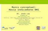Marco conceptual: Hacia indicadores DHI Dr. Jesús Lau jlau@uv.mx  Director, USBI Veracruz y Coordinador, Biblioteca Virtual UV Universidad.