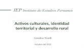 Activos culturales, identidad territorial y desarrollo rural Carolina Trivelli Octubre del 2010.