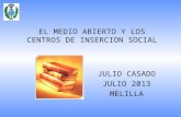 EL MEDIO ABIERTO Y LOS CENTROS DE INSERCION SOCIAL JULIO CASADO JULIO 2013 MELILLA.