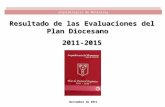 Noviembre de 2011 Resultado de las Evaluaciones del Plan Diocesano 2011-2015 Arquidiócesis de Monterrey.