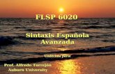 FLSP 6020 Sintaxis Española Avanzada Undécima parte Prof. Alfredo Torrejón Auburn University