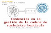 Tendencias en la gestión de la cadena de suministro hortícola Juan Carlos Pérez Mesa DÍA DE HOLANDA Almería, martes 5 de noviembre de 2013.
