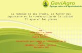 La Humedad de los granos, el factor mas importante en la conservación de la calidad El agua en los granos Por Jaime Gaviria Londoño GaviAgro SAS Bogotá