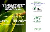 ORGANIZA Liga Reumatológica Andaluza (LIRA) COLABORAN ------- Wyeth JORNADA ANDALUZA DE FORMACIÓN EN ESPONDILITIS ANQUILOSANTE Málaga, 24 de noviembre.