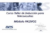 INSTITUTO DE SEGURIDAD SOCIAL Curso Taller de Inducción para Teleconsultas Módulo PASIVOS.