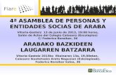 4ª ASAMBLEA DE PERSONAS Y ENTIDADES SOCIAS DE ARABA Vitoria-Gasteiz 13 de Junio de 2013, 19:00 horas, Salón de Actos del Colegio Calasanz (Escolapios)