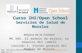 Curso IHI/Open School Servicios de Salud de Morelos Mejora de la Calidad MC 102. El modelo de mejora: su máquina del cambio Lección 1. Visión general del.
