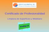 Certificado de Profesionalidad Limpieza de Superficies y Mobiliario.